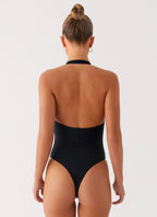 Women's Jovi Collection | Black One Piece Swimsuit with Plunging Neckline | Elegant Design for Poolside Glam | Low V Nec 1