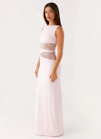 Women's Karma Collection | Maxi Dress for Women with Semi-Sheer Lace Waist | Elegant Long Dress for Glamorous Occasions  2