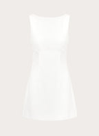 Lalita Collection | White Mini Dress with Deep V-Back Design | Tailored Fit for Modern Elegance
