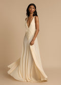 Lavinia Collection | Elegant Cream Dress with Lace Accents | Adjustable Straps for Effortless Style