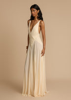 Lavinia Collection | Elegant Cream Dress with Lace Accents | Adjustable Straps for Effortless Style