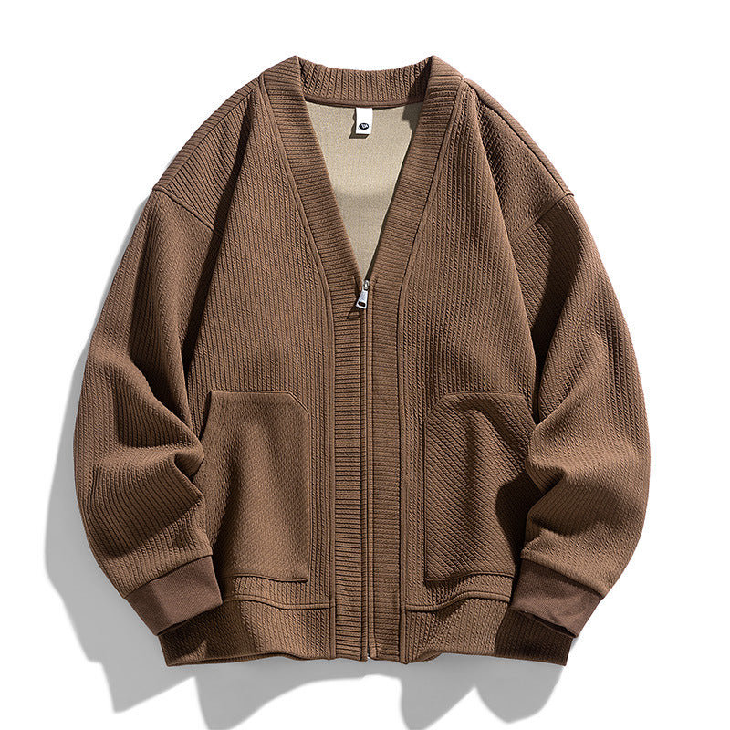 Layered Comfort | Textured Cardigan Sweater with Zip Closure | Cozy Layering for Everyday Wear