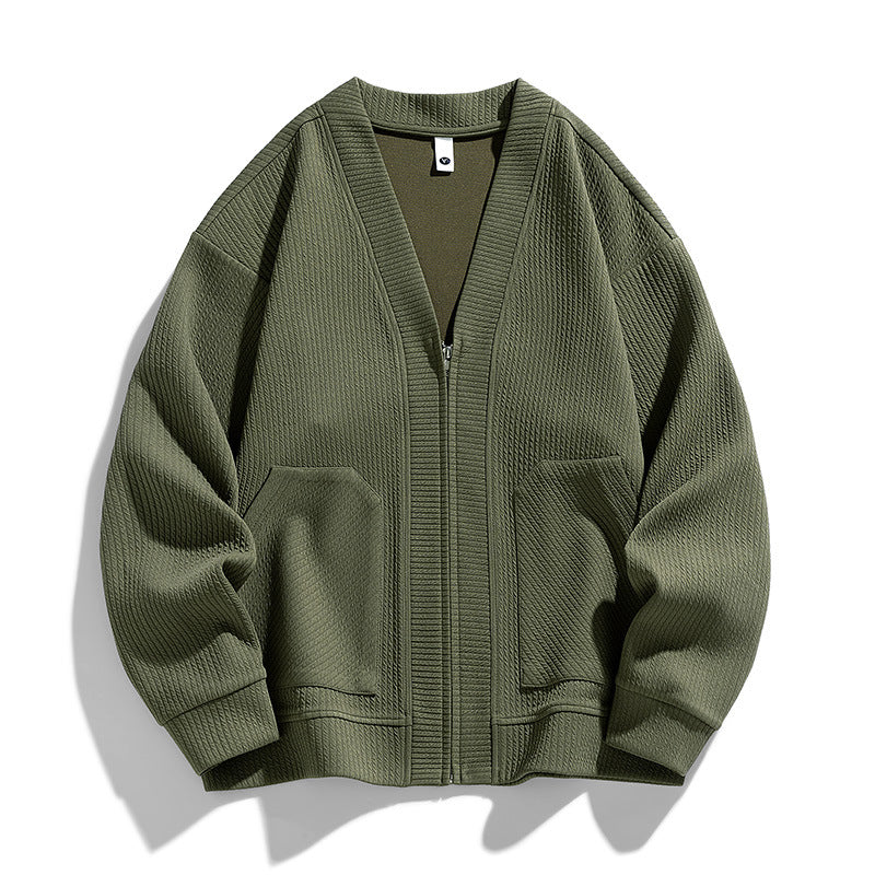 Layered Comfort | Textured Cardigan Sweater with Zip Closure | Cozy Layering for Everyday Wear