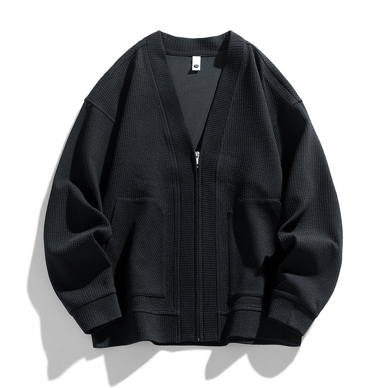 Layered Comfort | Textured Cardigan Sweater with Zip Closure | Cozy Layering for Everyday Wear