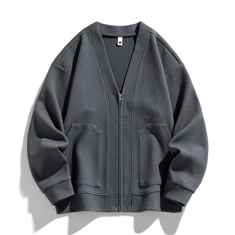 Layered Comfort | Textured Cardigan Sweater with Zip Closure | Cozy Layering for Everyday Wear