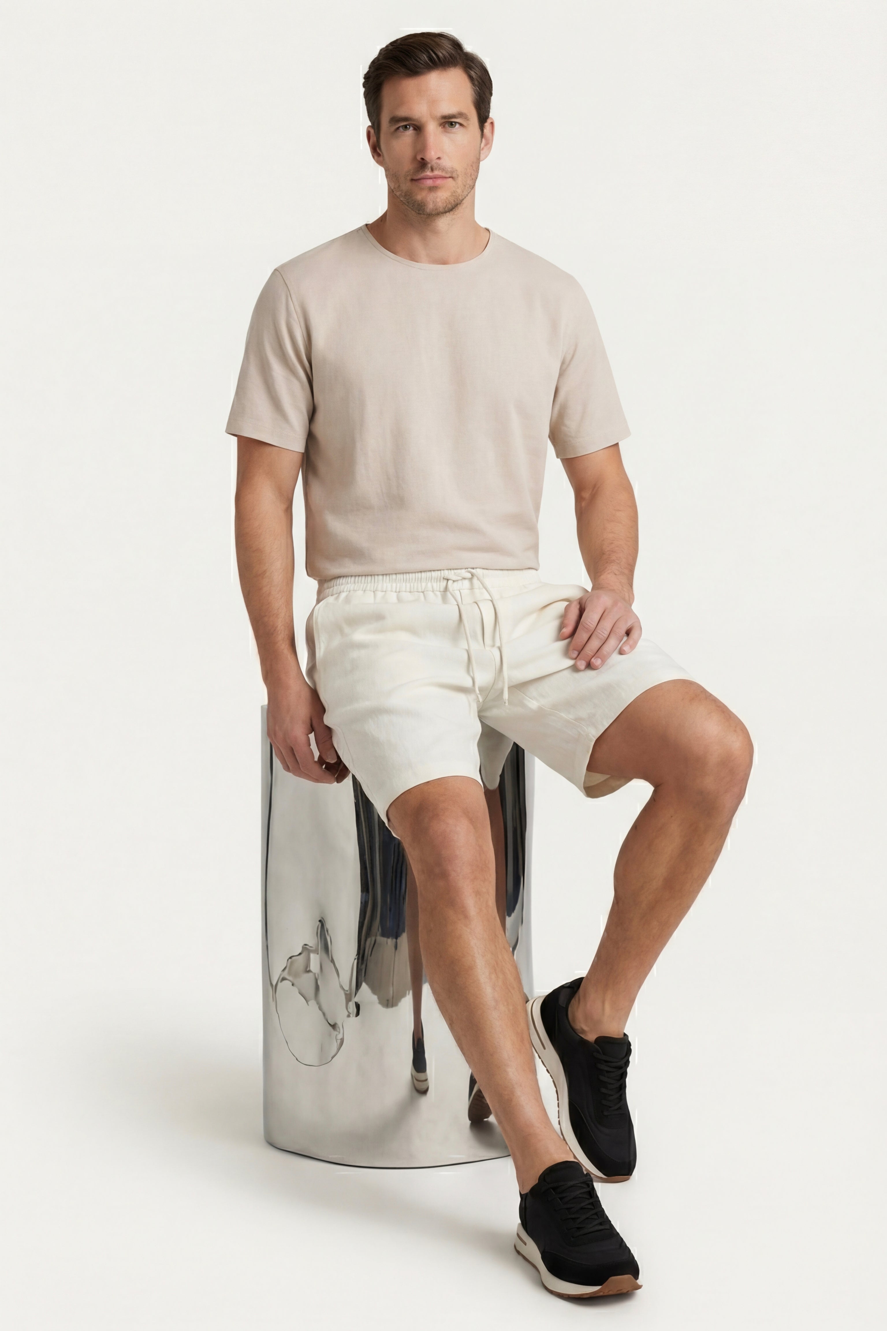 Lecce Collection | Linen Drawstring Shorts with Breathable Weave | Relaxed Fit for Ultimate Comfort