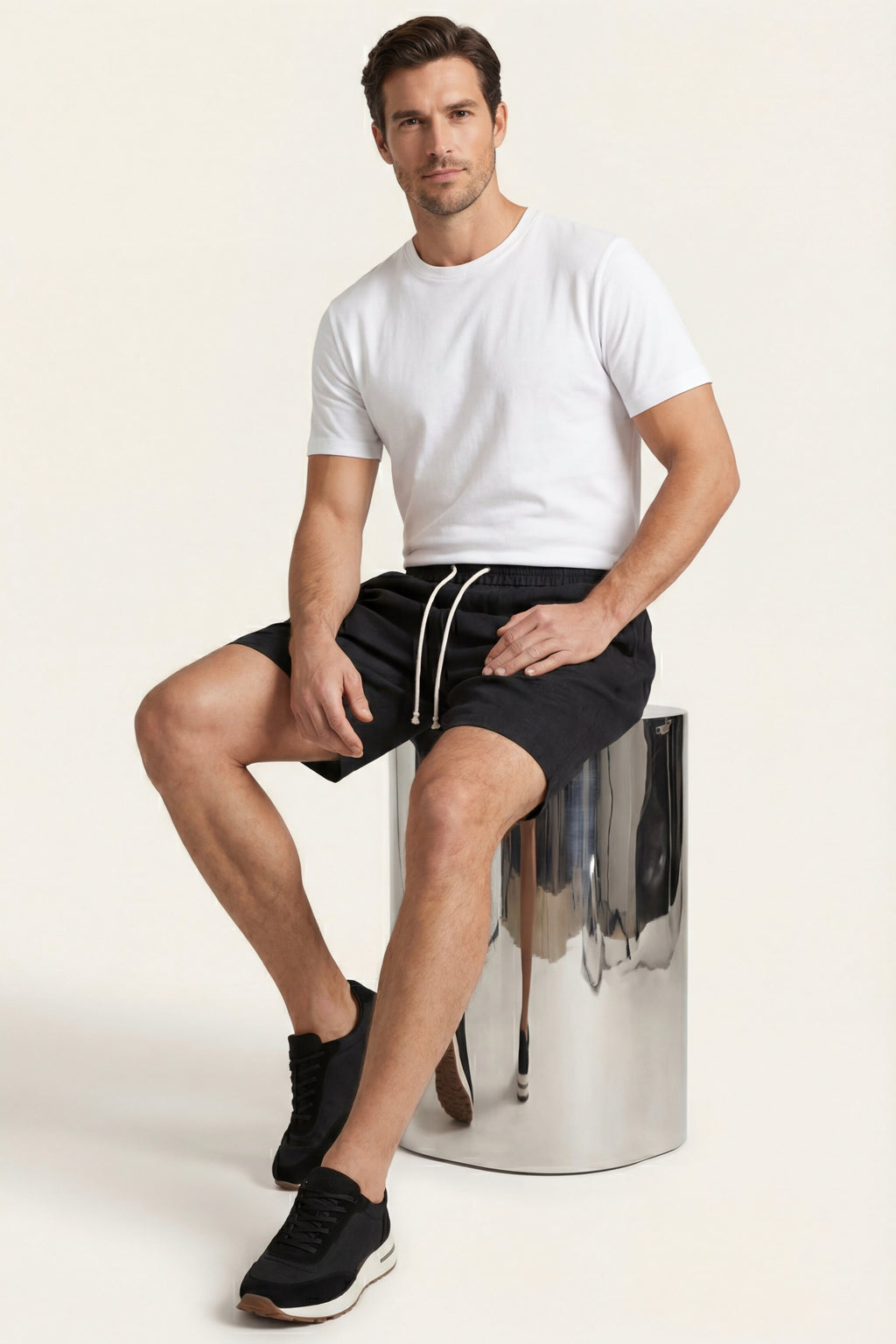 Lecce Collection | Linen Shorts with Adjustable Waistband | Relaxed Fit for Ultimate Comfort