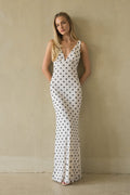 Lettie Collection | Sleeveless Maxi Dress with Polka Dot Print | Elegant Long Dress for Effortless Style