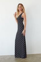Lettie Collection | Sleeveless Maxi Dress with Polka Dot Print | Elegant Long Dress for Effortless Style