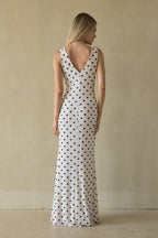 Lettie Collection | Sleeveless Maxi Dress with Polka Dot Print | Elegant Long Dress for Effortless Style
