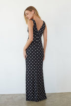 Lettie Collection | Sleeveless Maxi Dress with Polka Dot Print | Elegant Long Dress for Effortless Style