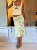 Women's Lewish Low Rise Midi Skirt Green Floral | Floral low-rise midi skirt 0