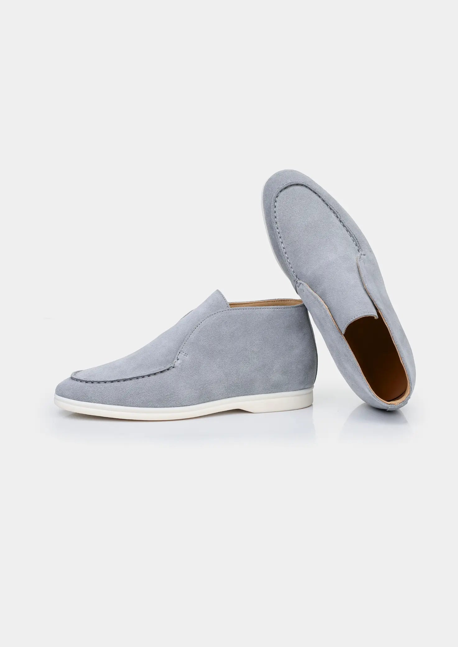 Women's Light Blue Classic Suede City Loafers 1
