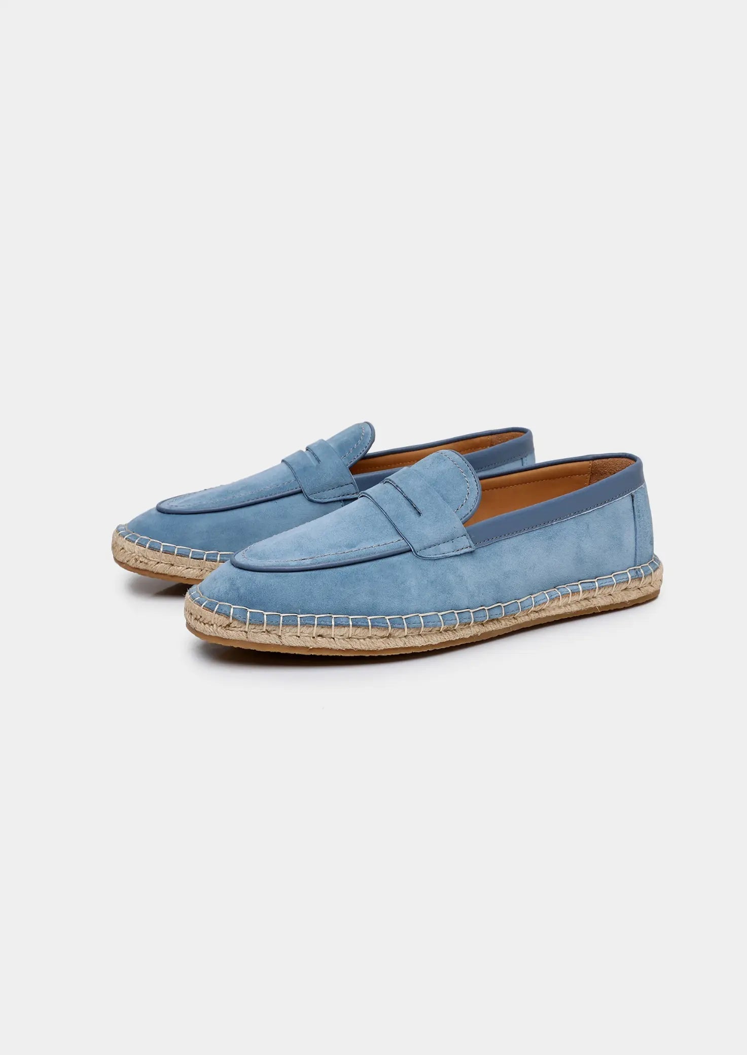 Women's Light Blue Suede Penny Seaside Espadrilles 0
