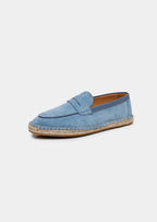 Women's Light Blue Suede Penny Seaside Espadrilles 4
