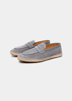 Women's Light Gray Suede Penny Seaside Espadrilles 0