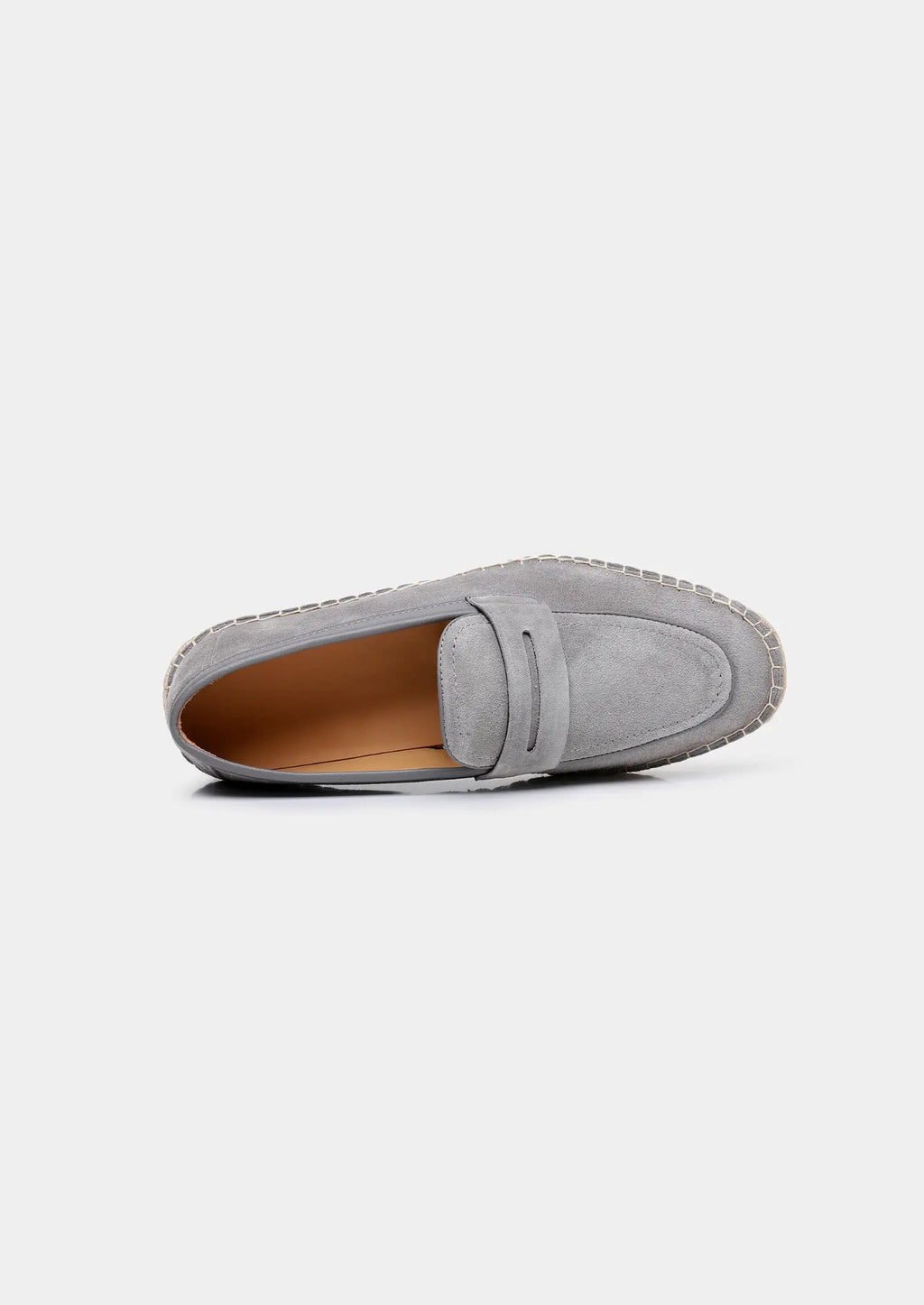 Women's Light Gray Suede Penny Seaside Espadrilles 1
