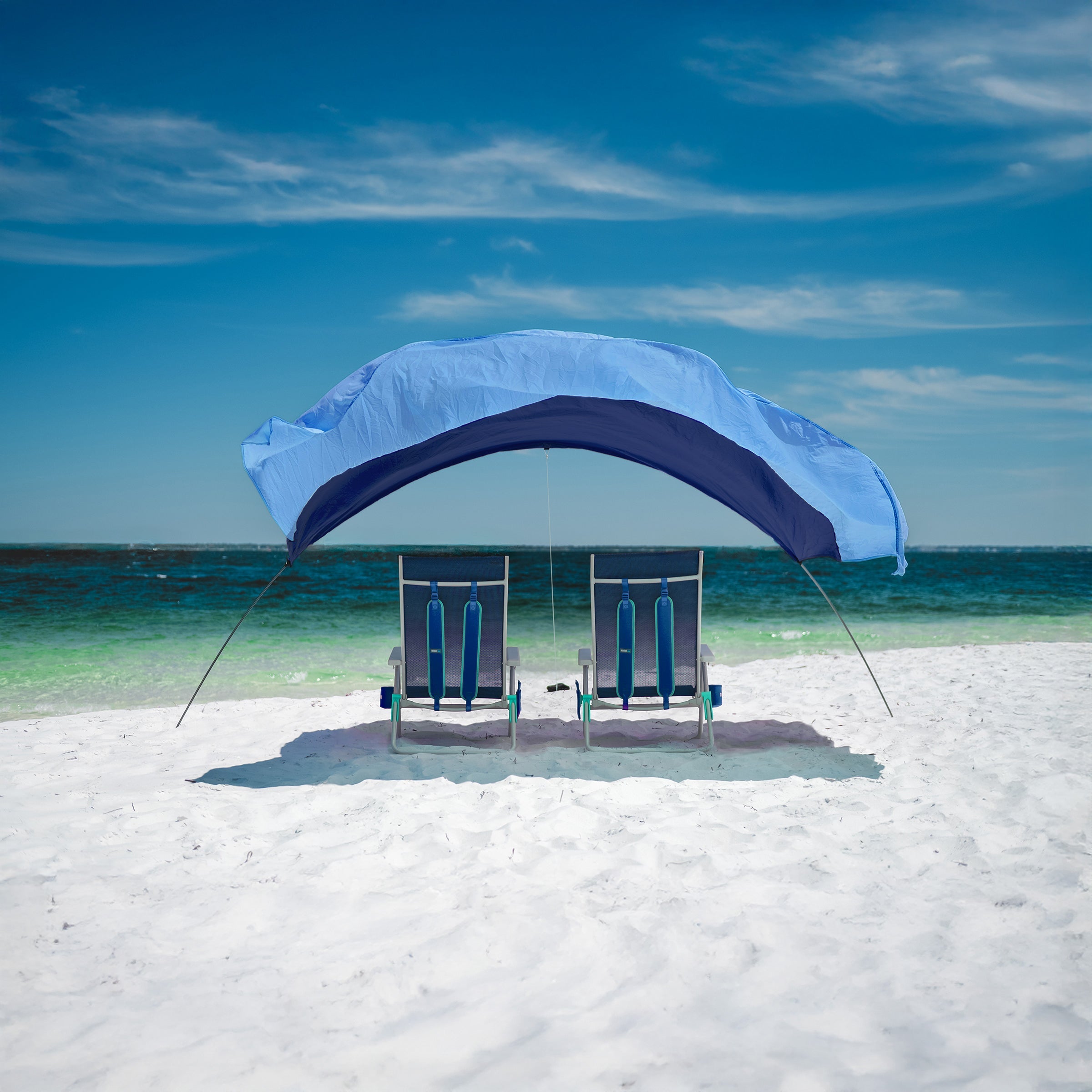Lightweight Beach Canopy with Wind Assist for Enhanced Stability and Comfort
