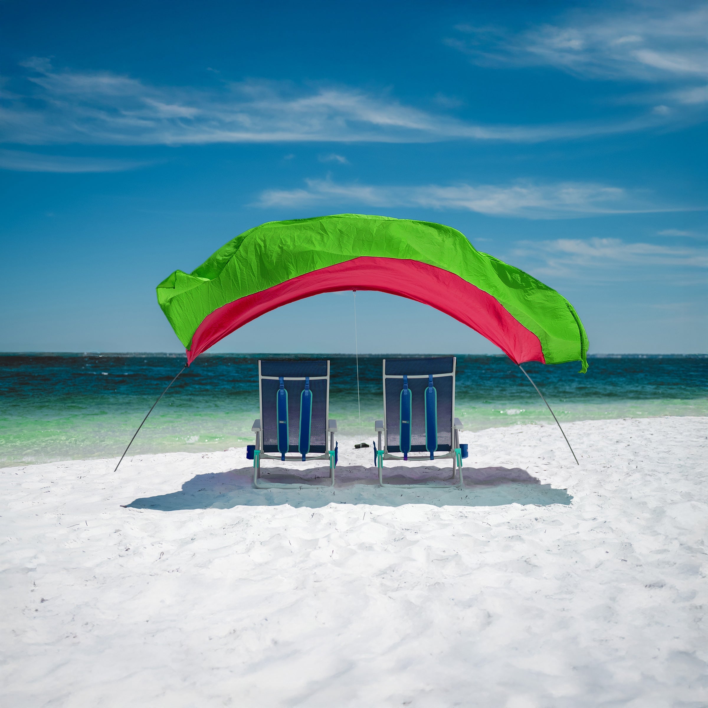 Lightweight Beach Canopy with Wind Assist for Enhanced Stability and Comfort