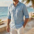Linen Blend White Button Up Shirt with Breathable Comfort | Versatile Casual Wear for Everyday Style