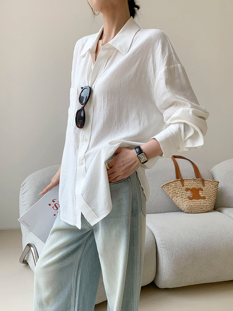 Linen Blend | Relaxed Fit Cotton Linen Shirt & Shorts Set | Lightweight Fabric for Comfort