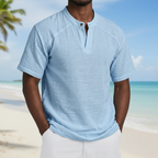 Linen Collection | Breathable Cotton-Linen Blend Popover Shirt for Summer Comfort