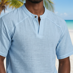 Linen Collection | Breathable Cotton-Linen Blend Popover Shirt for Summer Comfort