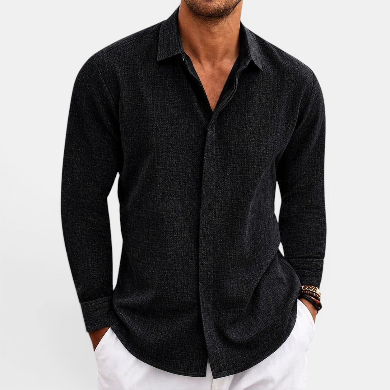 Linen Comfort | Men's Shirt with Breathable Fabric & Relaxed Fit | Effortless Summer Style for Warm Days