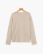 Women's Linen Cotton Essential Crewneck | Fabric Composition: 75% Cotton 3