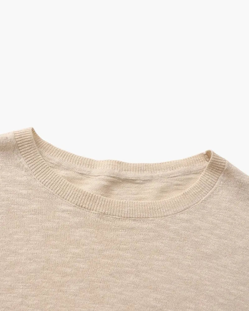 Women's Linen Cotton Essential Crewneck | Fabric Composition: 75% Cotton 4