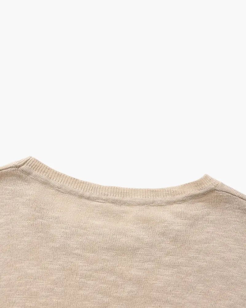 Women's Linen Cotton Essential Crewneck | Fabric Composition: 75% Cotton 6