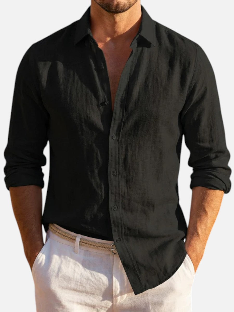 Linen Look Summer Shirt | Relaxed Fit Button-Up for Effortless Style