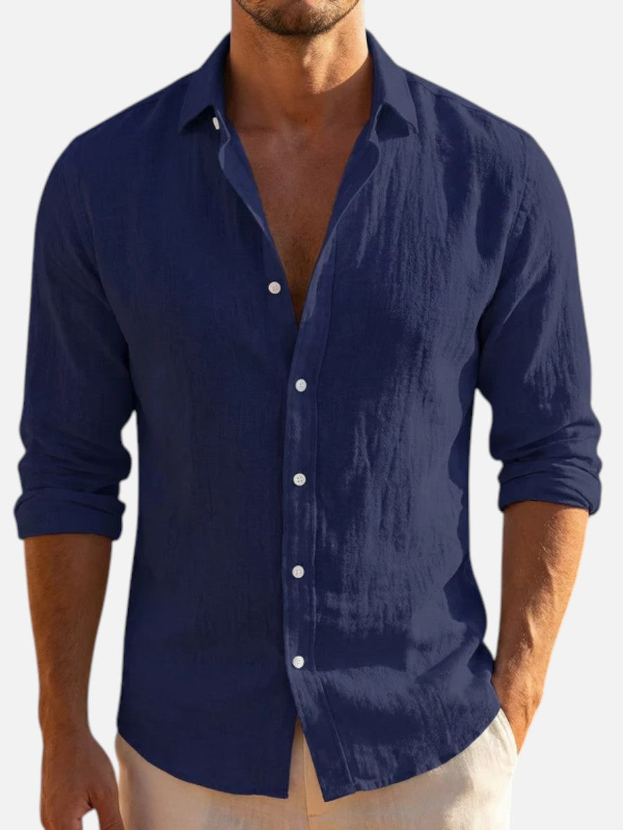 Linen Look Summer Shirt | Relaxed Fit Button-Up for Effortless Style