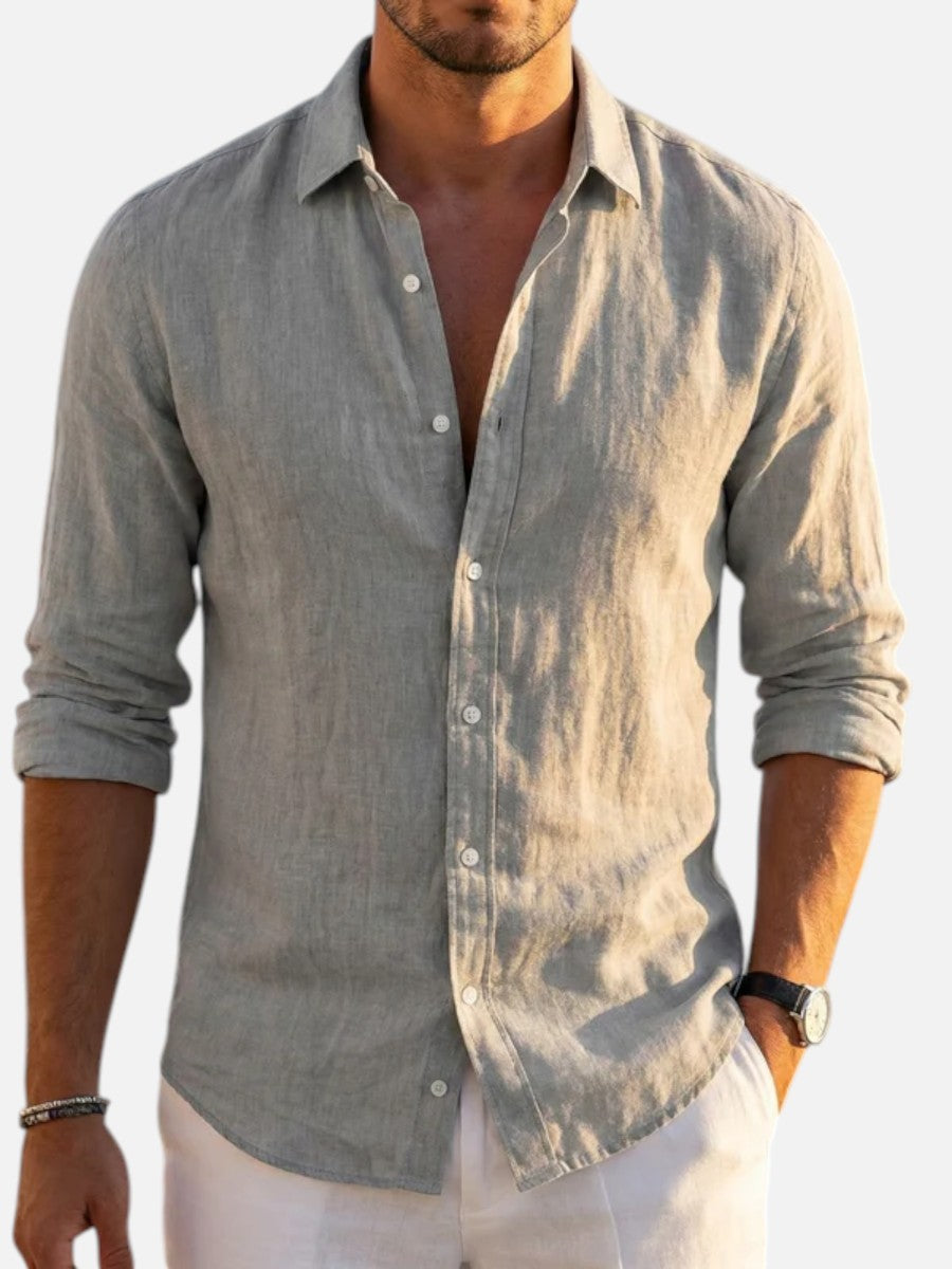 Linen Look Summer Shirt | Relaxed Fit Button-Up for Effortless Style