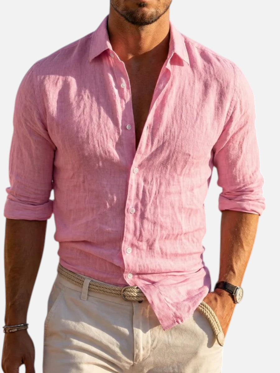 Linen Look Summer Shirt | Relaxed Fit Button-Up for Effortless Style