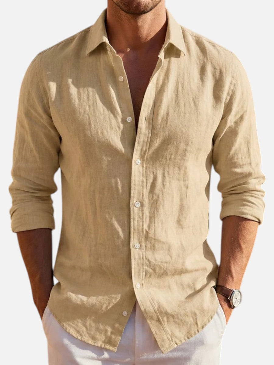 Linen Look Summer Shirt | Relaxed Fit Button-Up for Effortless Style