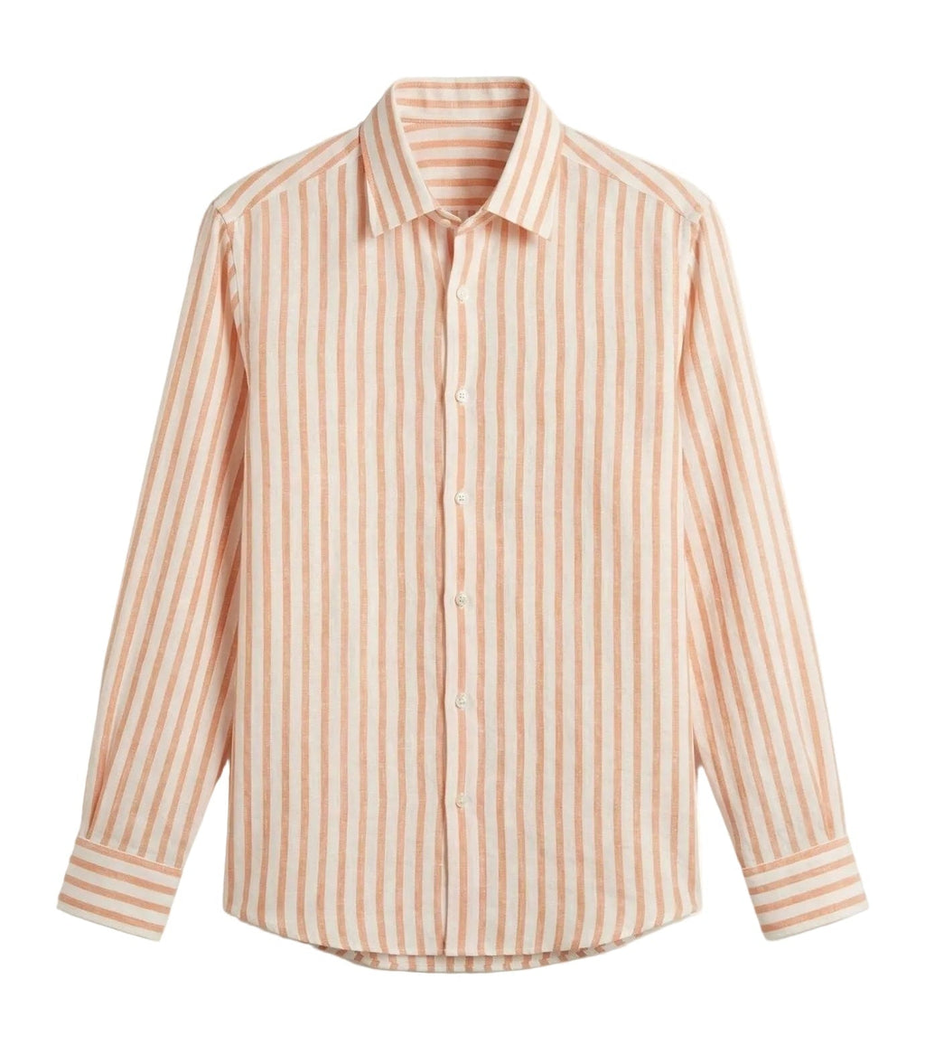 Linen Striped Leisure Shirt | Breathable Fabric & Button-Down Collar for Stylish Comfort