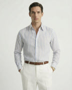 Linen Striped Leisure Shirt | Breathable Fabric & Button-Down Collar for Stylish Comfort