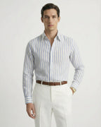 Linen Striped Leisure Shirt | Breathable Fabric & Button-Down Collar for Stylish Comfort