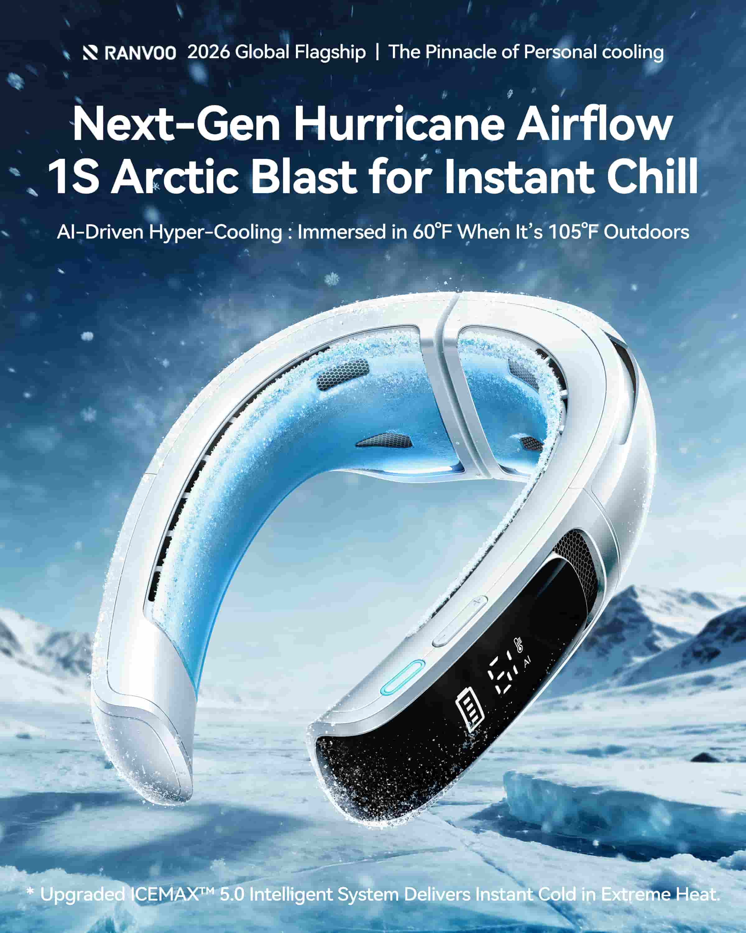 Portable Neck Fan — Hands-Free Personal Cooler