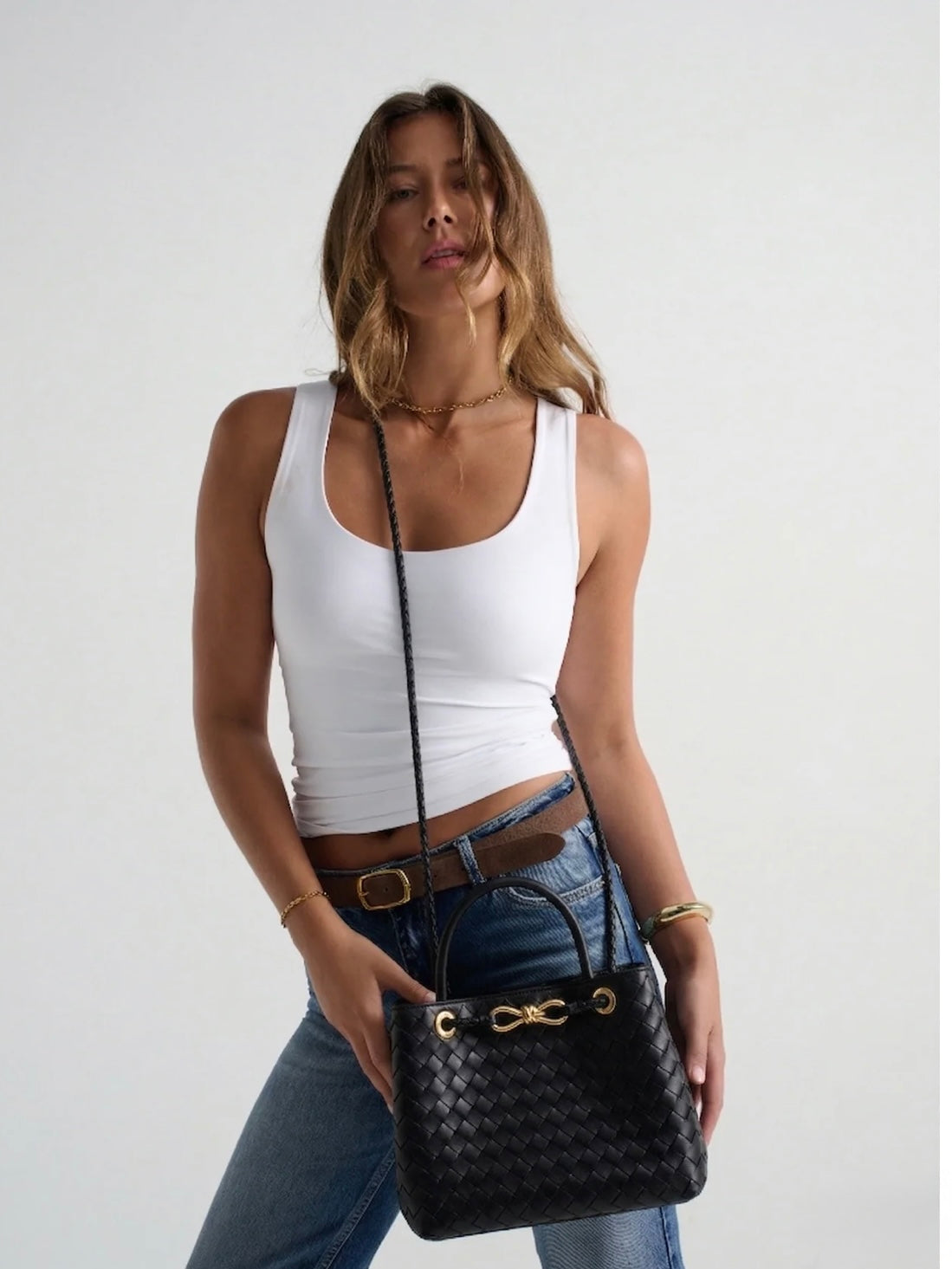 Lola Collection | Woven Crossbody Bag with Multiple Carry Options | Stylish Accessory for Everyday Use
