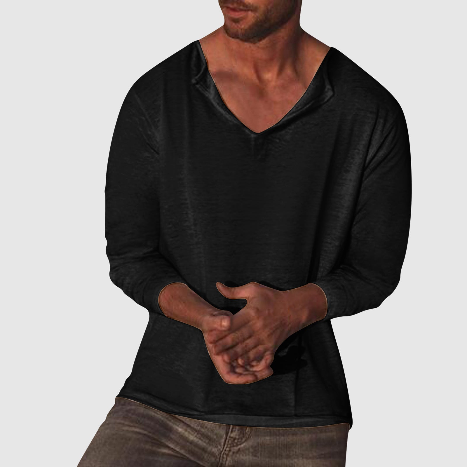 Women's Lorenzo Vitali Essential V-Neck Shirt | Material: Premium cotton-linen blend 1