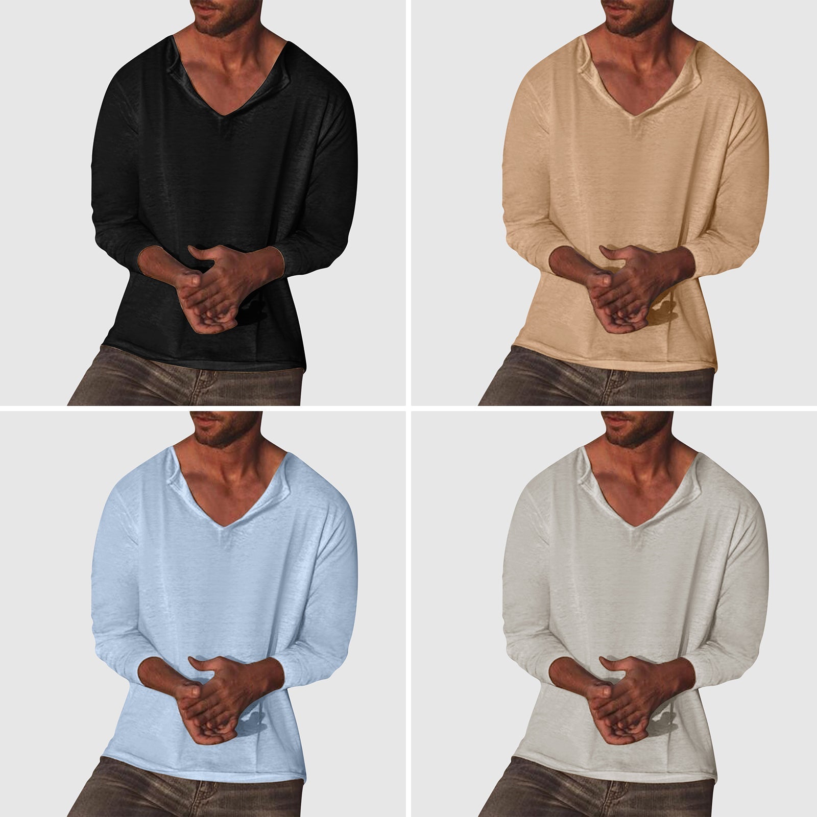 Women's Lorenzo Vitali Essential V-Neck Shirt | Material: Premium cotton-linen blend 4