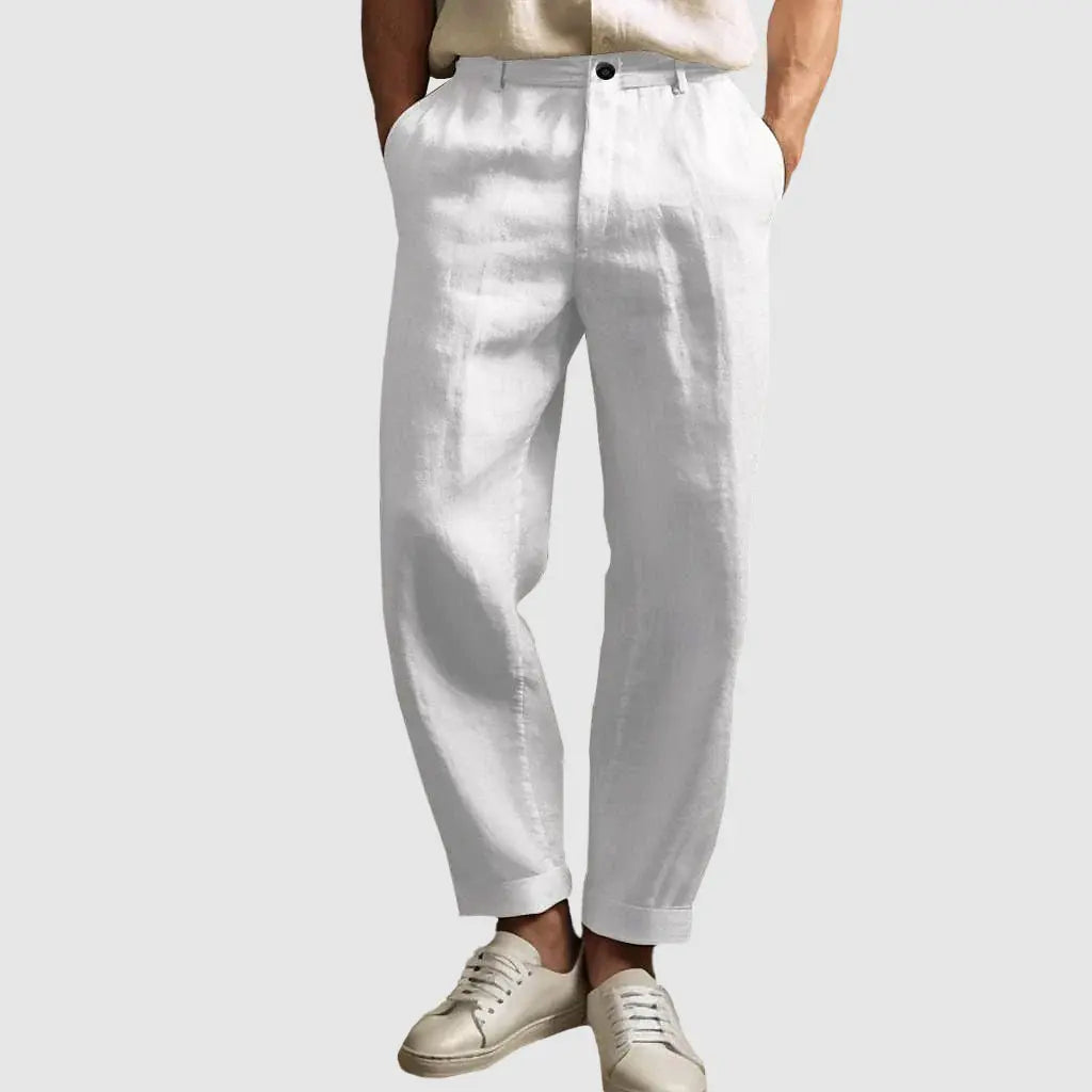 Women's Lorenzo Vitali Linen Straight Cut Pants | Material: High-quality linen blend 1