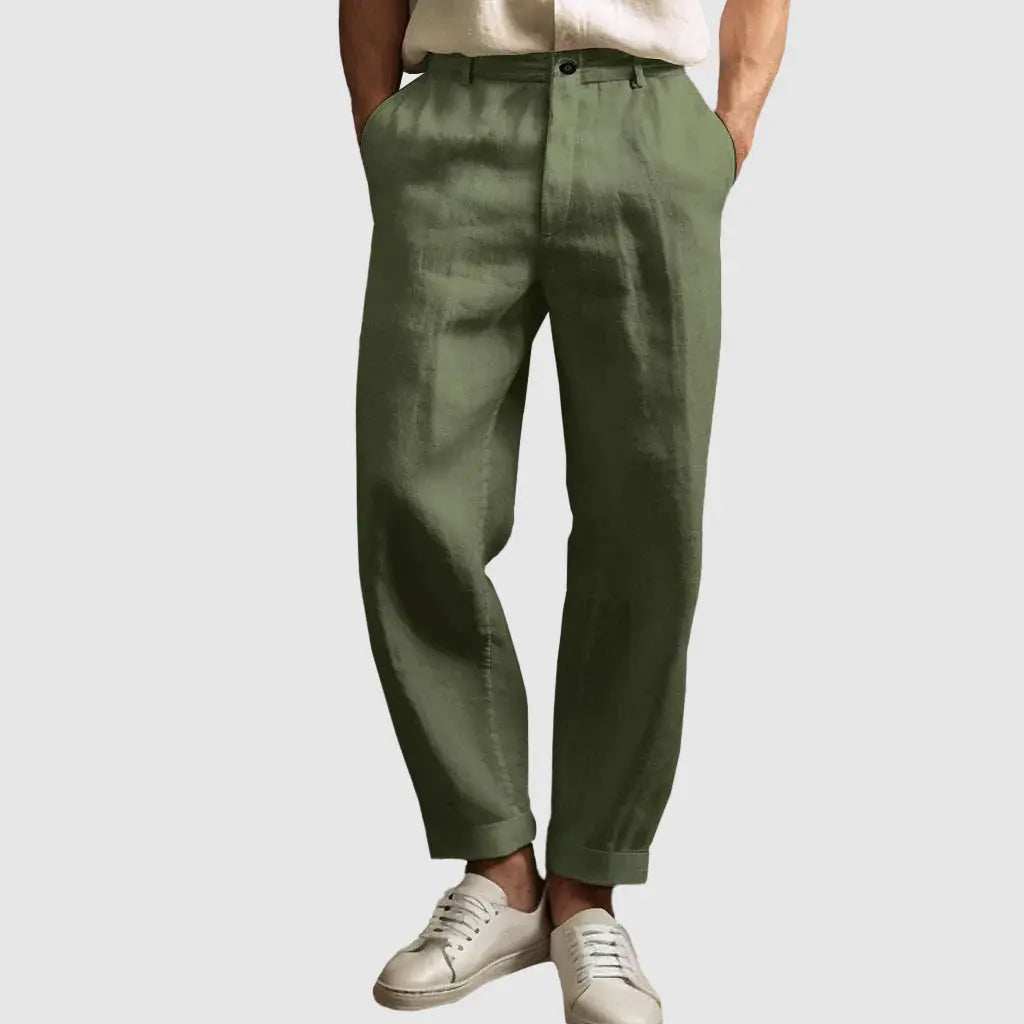 Women's Lorenzo Vitali Linen Straight Cut Pants | Material: High-quality linen blend 2