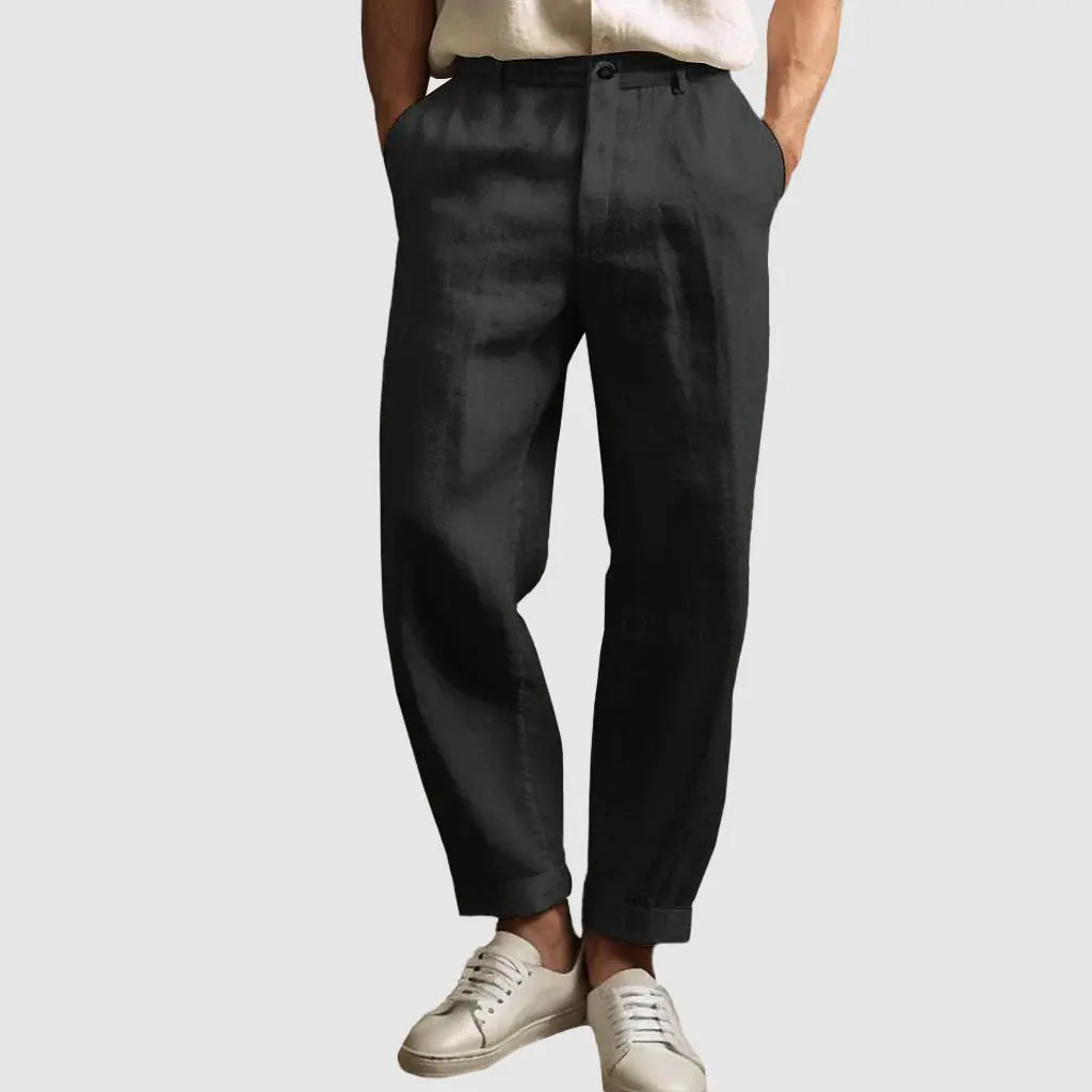 Women's Lorenzo Vitali Linen Straight Cut Pants | Material: High-quality linen blend 3