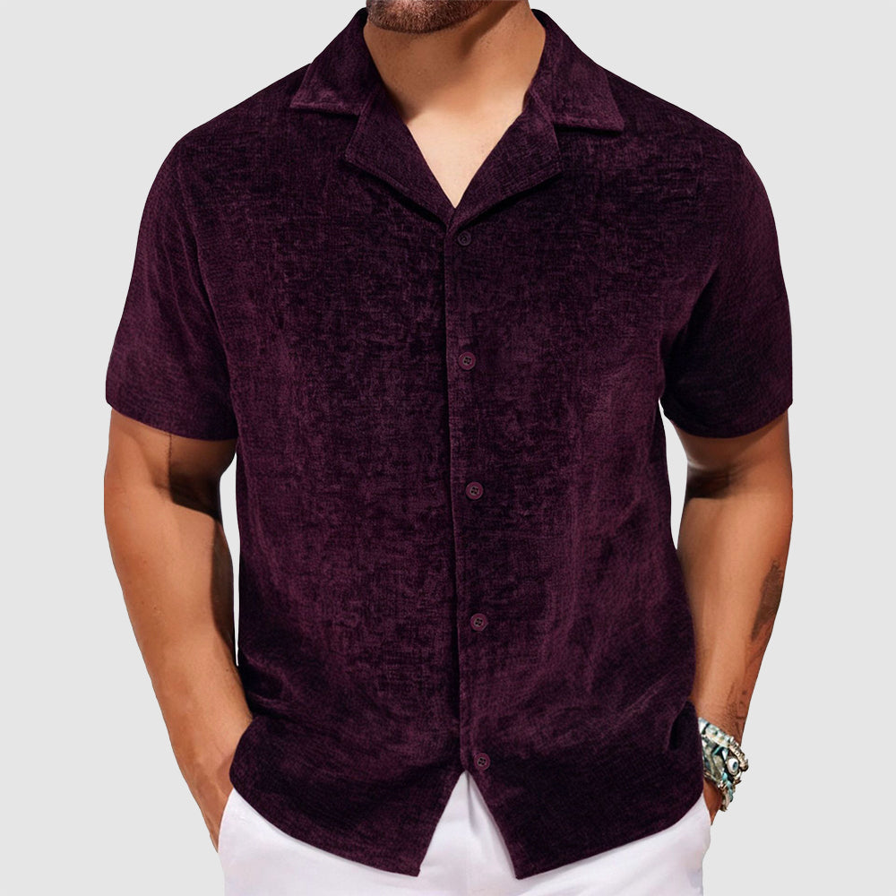 Women's Lorenzo Vitali Velvet Retro Shirt | Material: Soft velvet-touch chenille fabric (poly  1