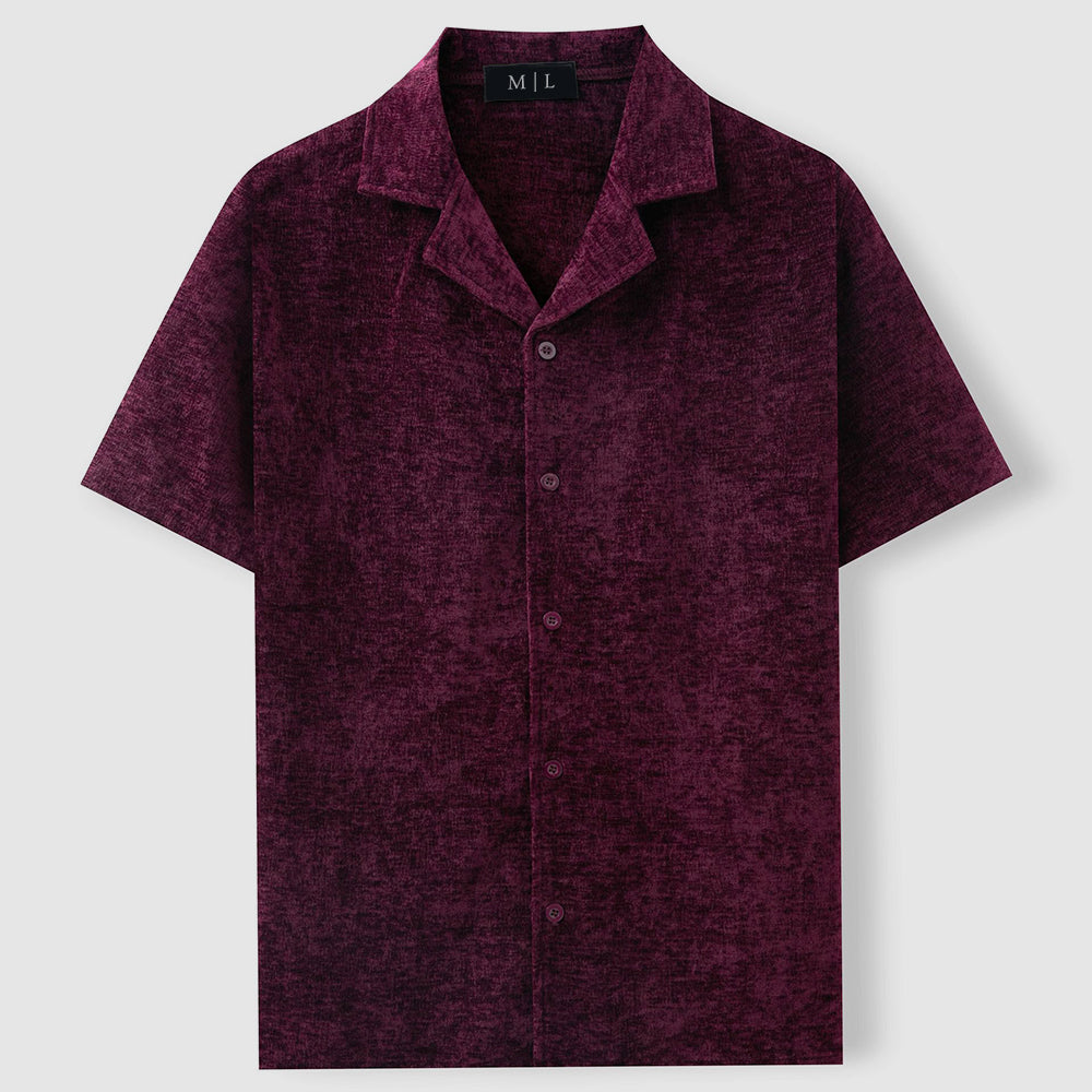Women's Lorenzo Vitali Velvet Retro Shirt | Material: Soft velvet-touch chenille fabric (poly  3