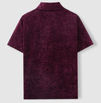 Women's Lorenzo Vitali Velvet Retro Shirt | Material: Soft velvet-touch chenille fabric (poly  4