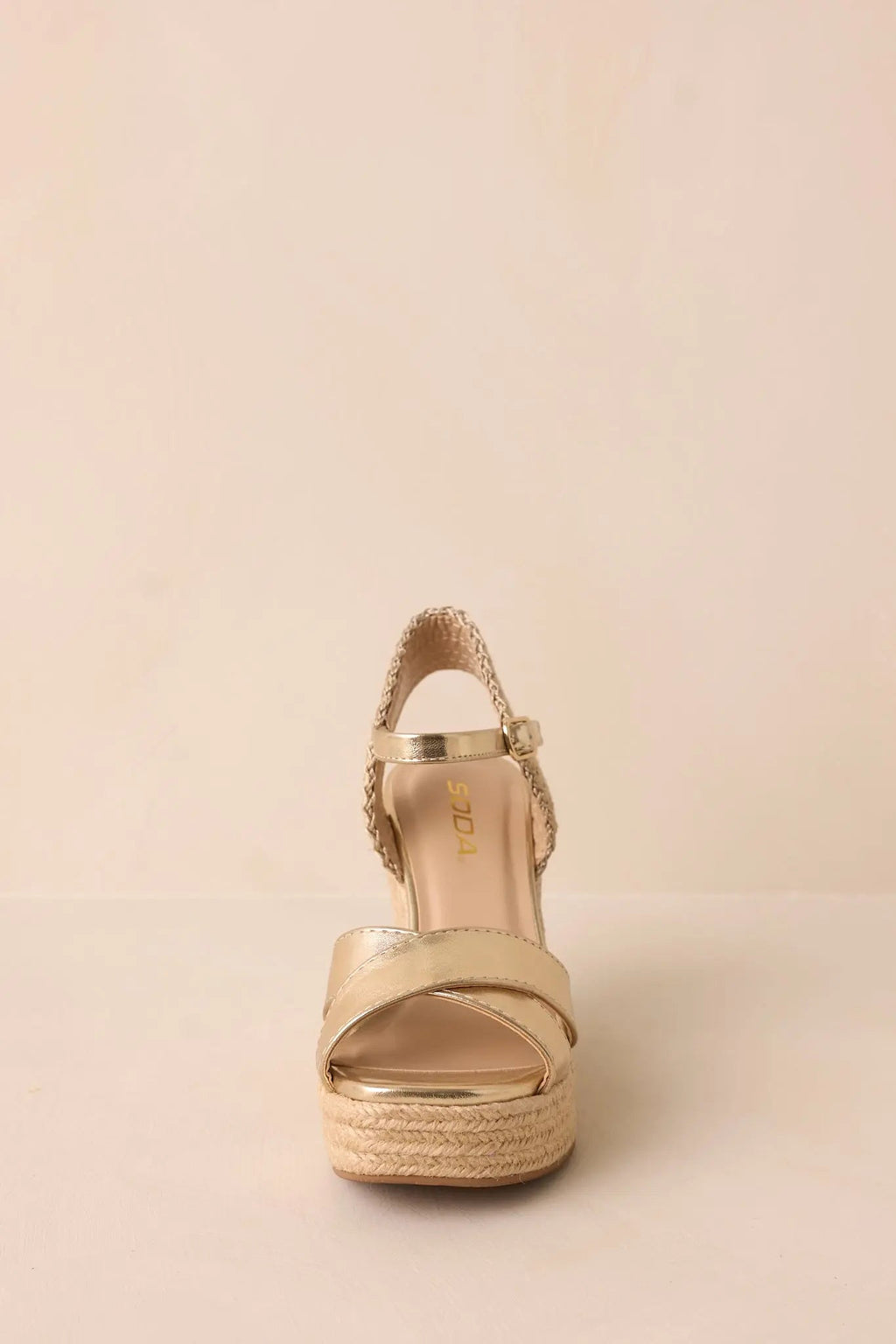 Women's Lovely Steps Gold Platform Wedges | Heel Measures 4.25" thick 5